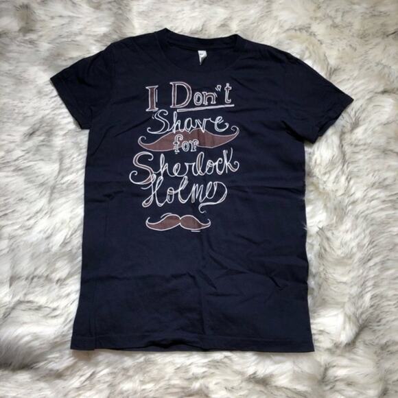 American Apparel Dark Blue Sherlock Holmes Graphic Shirt - Picture 3 of 4